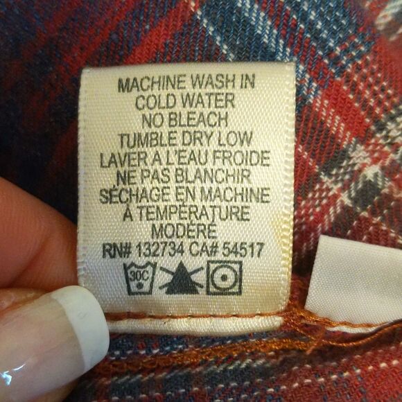 Cloth & Stone long line flannel with frayed hem, button down, size S - Picture 6 of 7